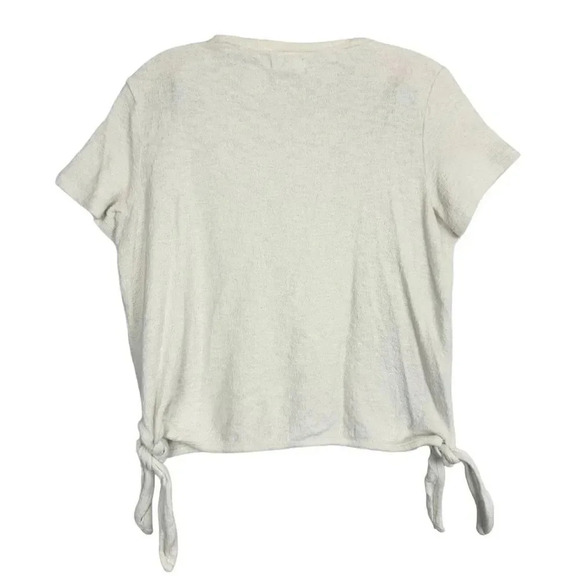 Madewell Texture & Thread Modern Side-Tie Top Sz S Ivory Stretch Boxy Fit - Picture 4 of 6